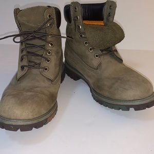 Size 11 1/2 Olive Green Timberland Waterproof 6” Timbs Work Boots-
